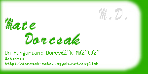 mate dorcsak business card